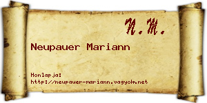Neupauer Mariann névjegykártya